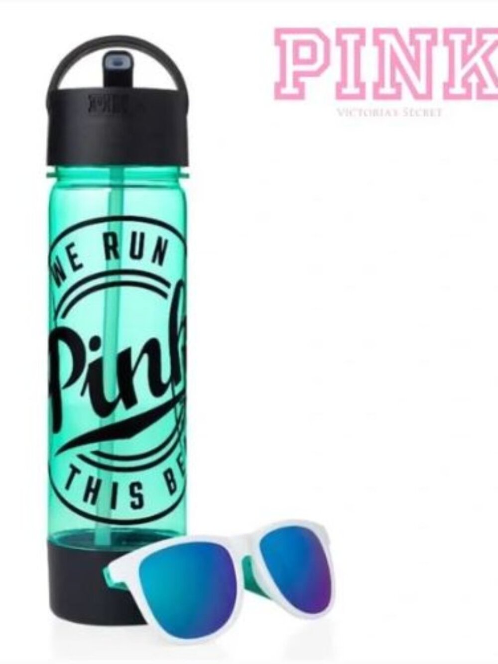 VS PINK NWT We Run This Beach Waterbottle